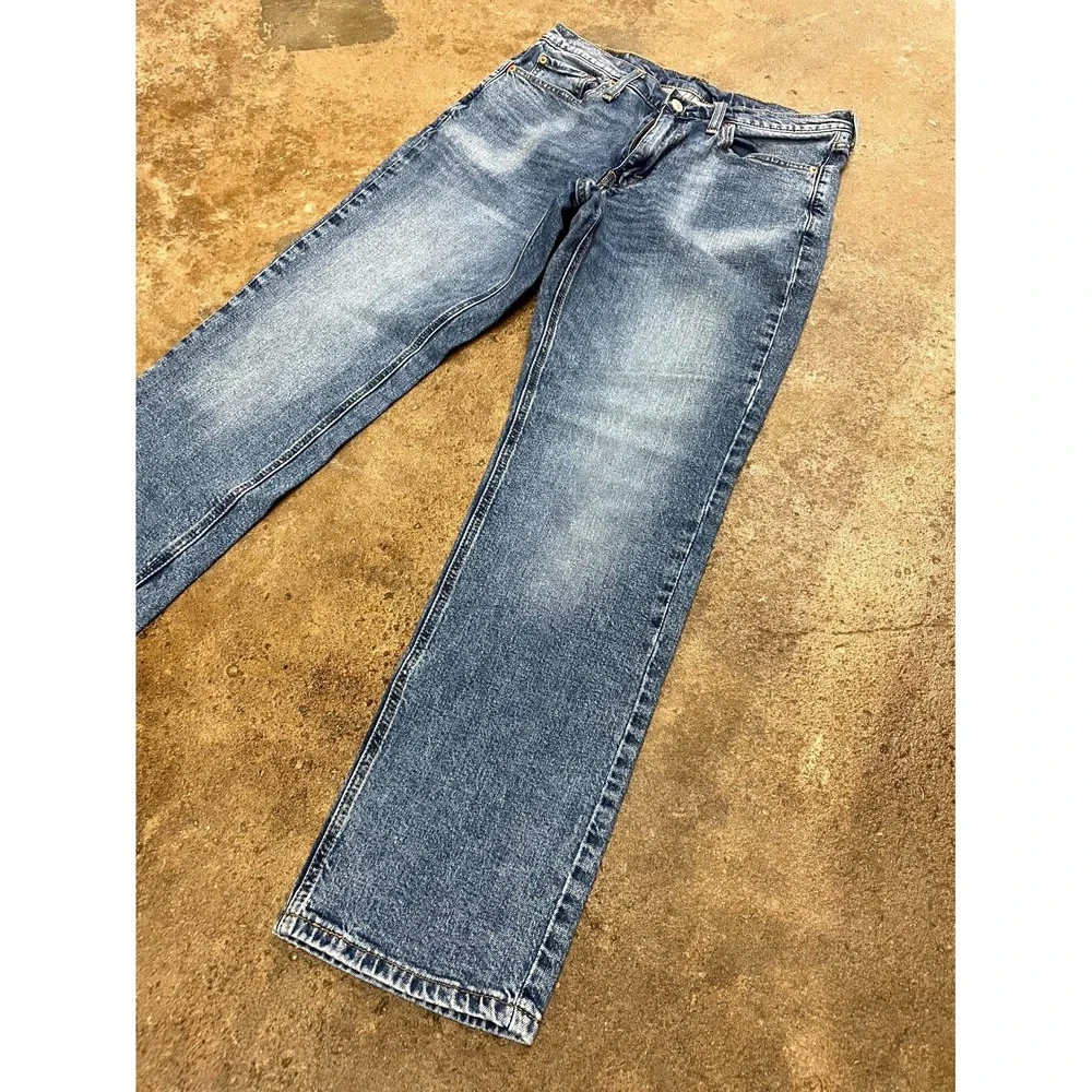 Levi's 541 Athletic Fit Jeans Mens 32x32 Blue Whiskering‎ Denim Cotton Taper Leg